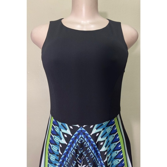 Eliza J Black and Blue Geometric Maxi Dress - Picture 6 of 13